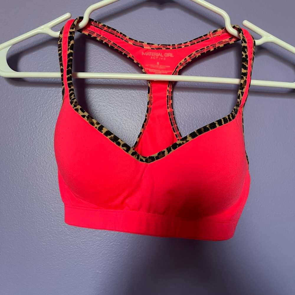Hot pink sports bra